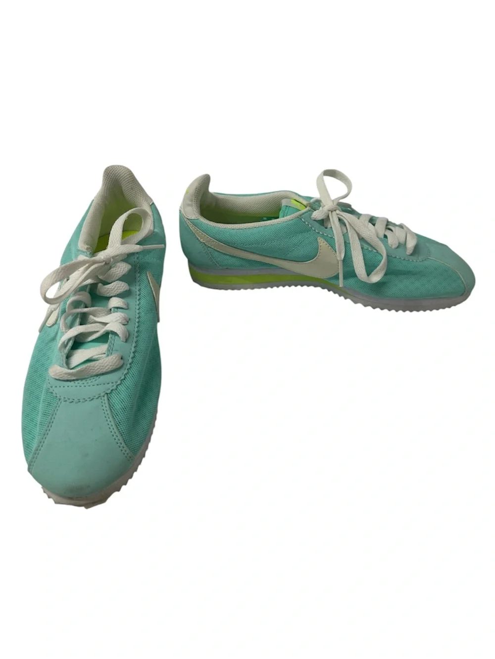 Nike Cortez Athletic Sneakers Mint Green Tiffany Blue Fabric Women’s Size 8